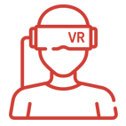ícone de pessoa com óculos de realidade virtual